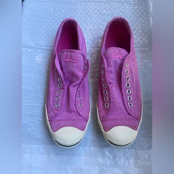 Converse Women’s Jack Purcell Pink Canvas Laceless Slip On Low Top Sz 9.5 - Picture 7 of 13
